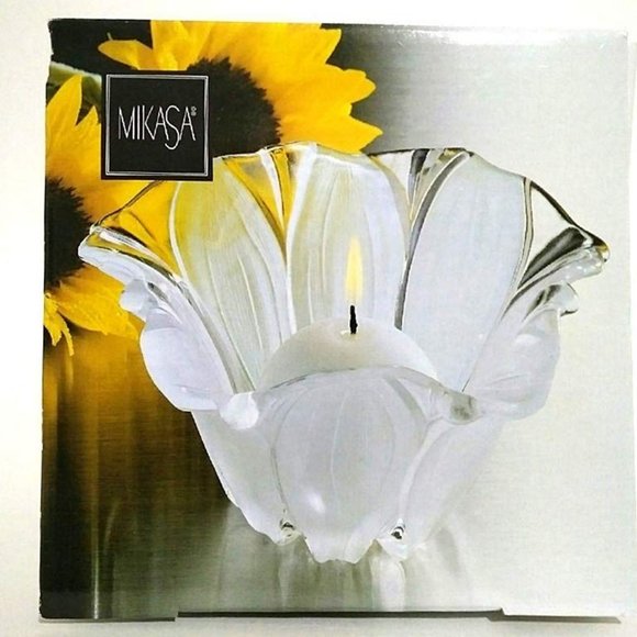 Mikasa Sunflower Frost Candle Holder New - Picture 1 of 2